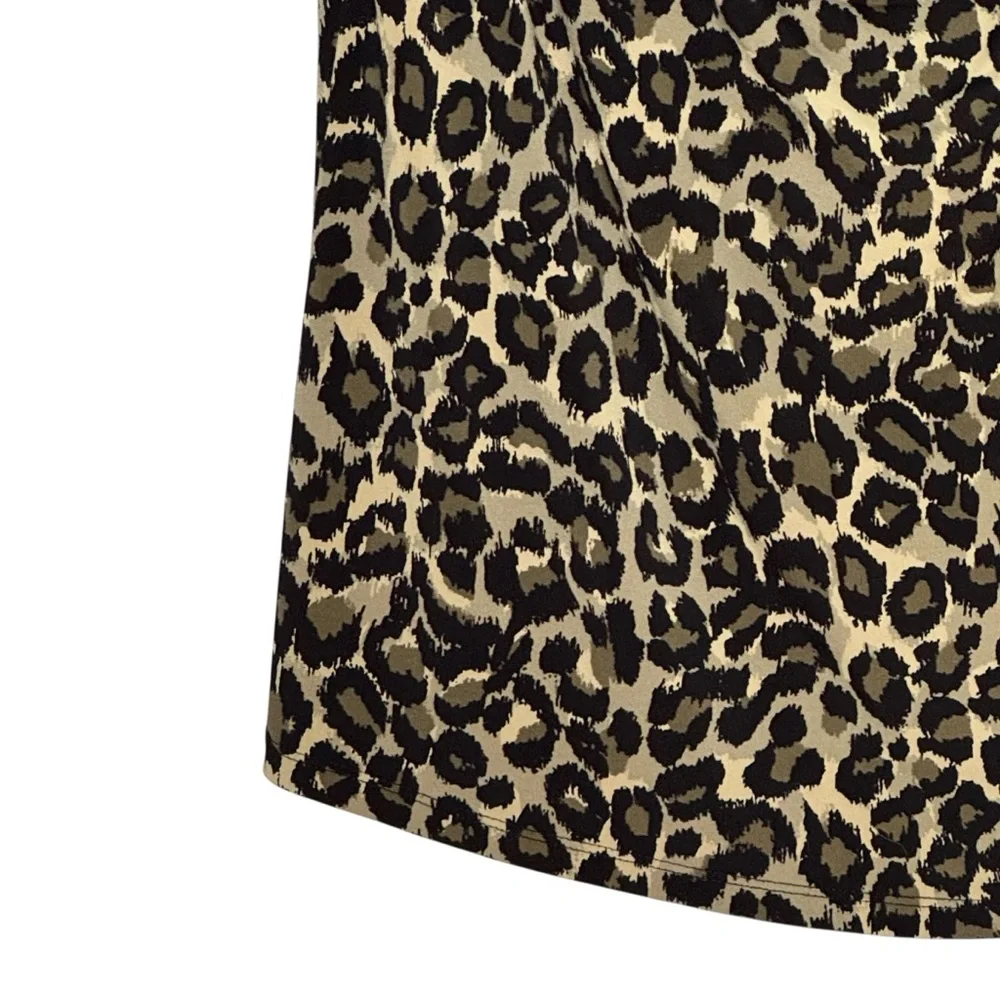 Michael Michael Kors XL Animal Print Polyester/Span Sleeveless Draped Neck Top